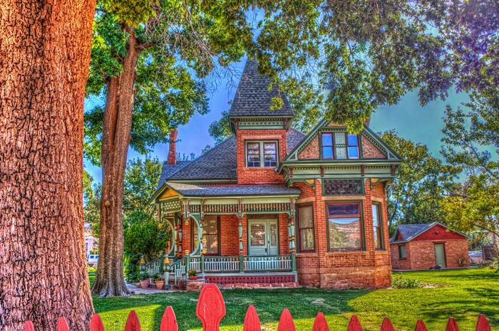 Brick Victorian House with Tower in Kanab, Utah