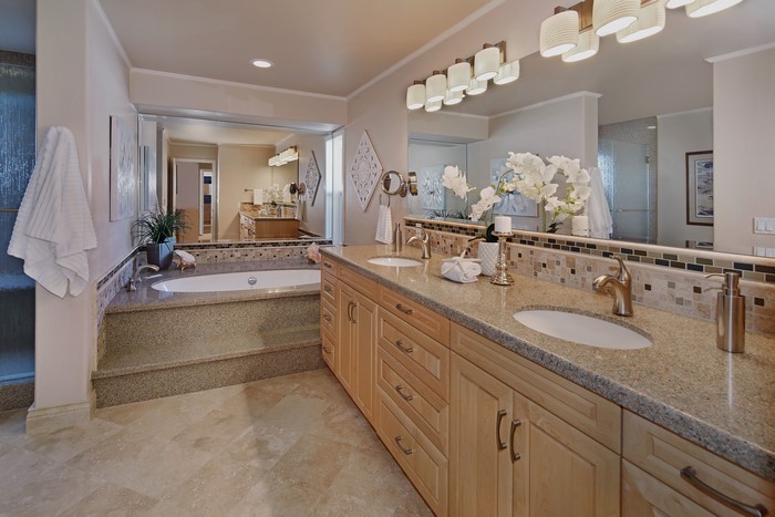 Luxury Bathroom with Bathtub and Double Vanity