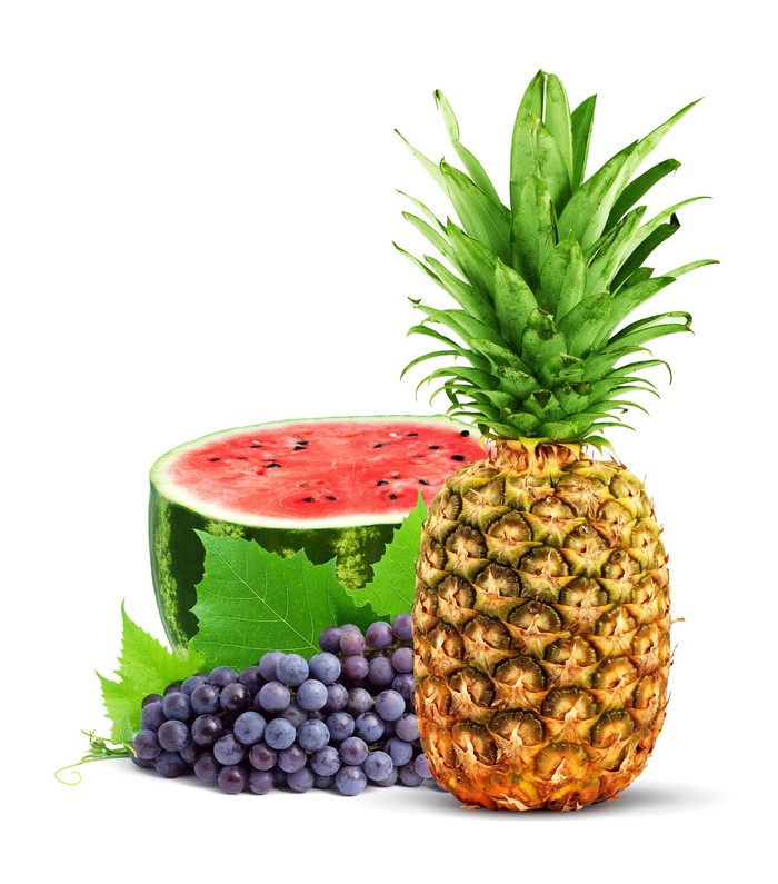 4K Watermelon, Pineapple, and Grapes