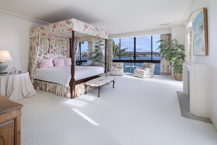 Bedroom with Four-Poster Bed and Ocean View
