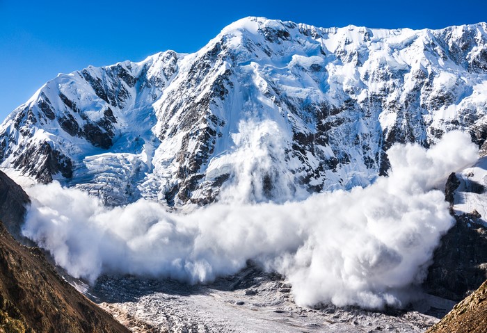 Avalanche in the Swiss Alps