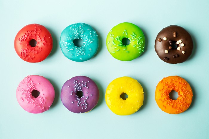Assortment of Colorful Donuts