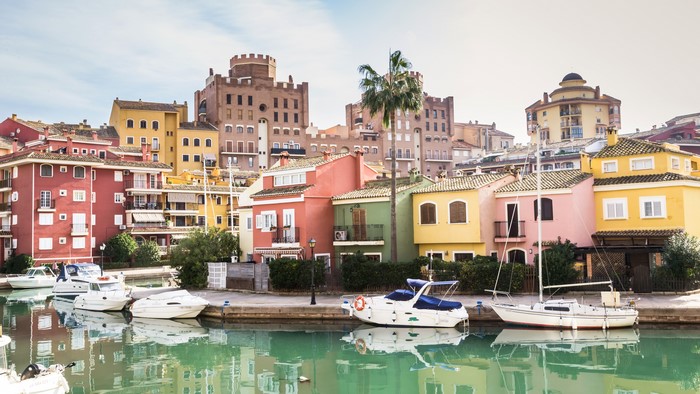 Port Saplaya Alboraya Spain Marina with Houses and Boats