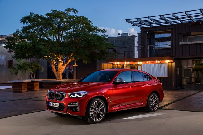 Red 2018 BMW X4 M40d Coupe