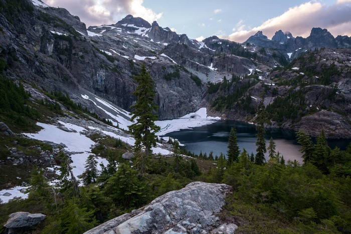 Snowy Mountains and Lake in Canada