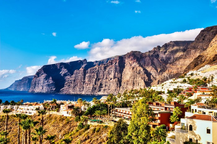 Los Gigantes cliffs and resort, Tenerife, Canary Islands