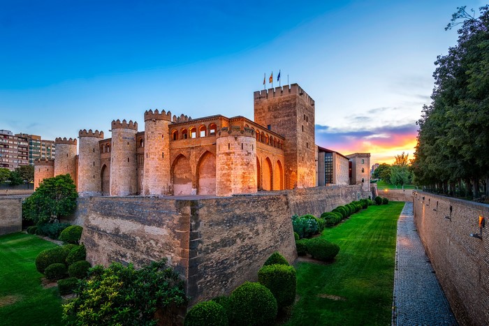 Palace of La Aljafería in Zaragoza, Spain