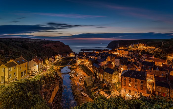 Staithes, Yorkshire, United Kingdom at Dusk