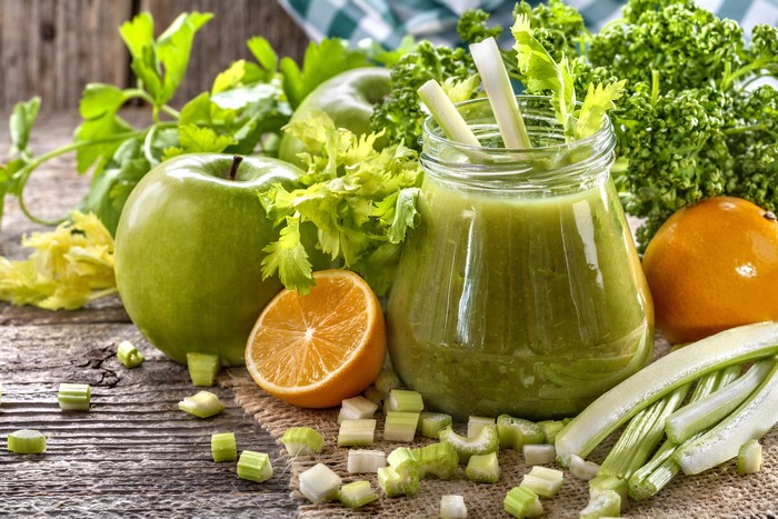 Green Juice with Apples, Orange, and Celery
