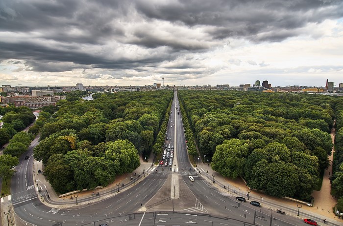 Berlin cityscape with Tiergarten and TV Tower