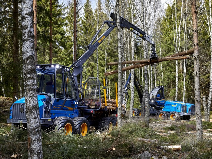 Rottne F11D and H11D 8WD Forwarders in Forest