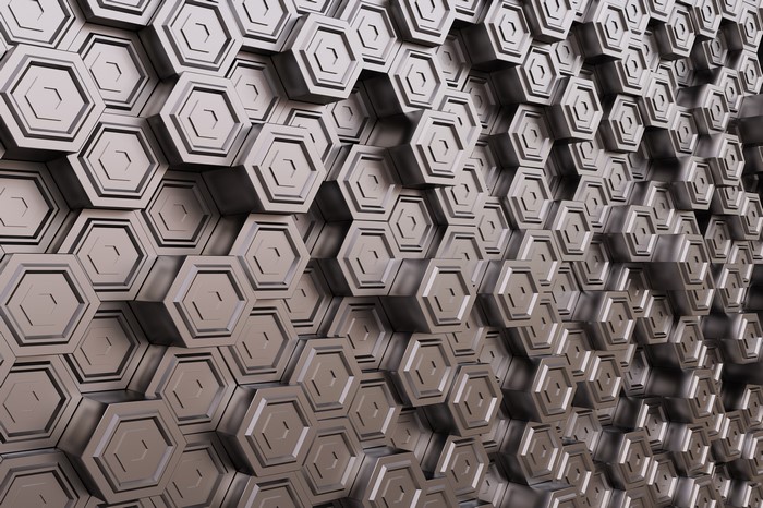 Metallic Hexagonal Texture Pattern