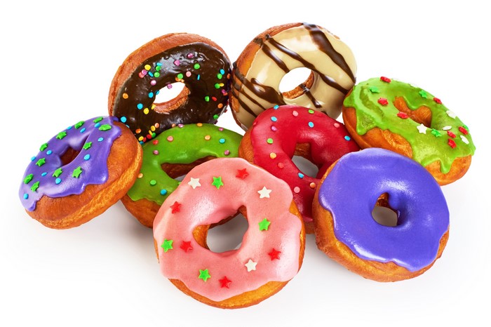 Assorted Donuts on White Background