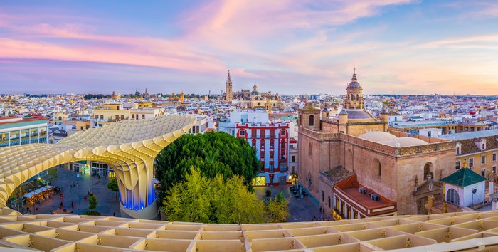Seville Andalusia Spain cityscape with Metropol Parasol