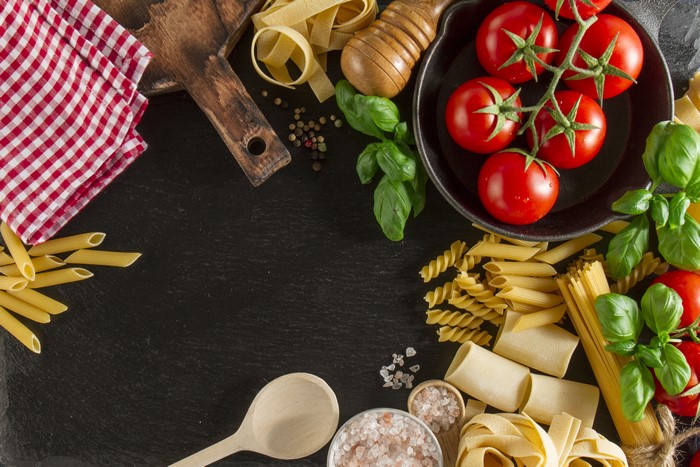 4K Tomatoes and Pasta Ingredients