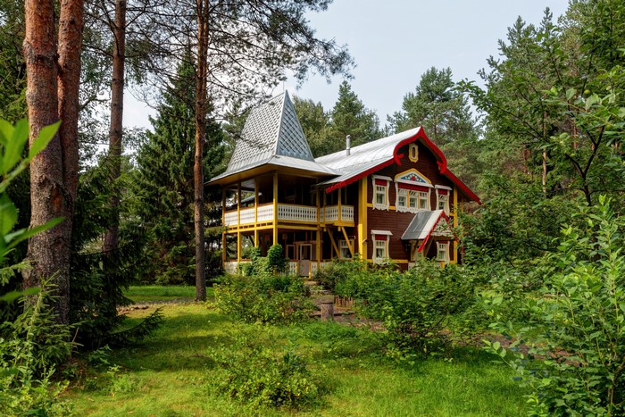 Wooden house in Mandrogi, Leningrad Oblast, Russia
