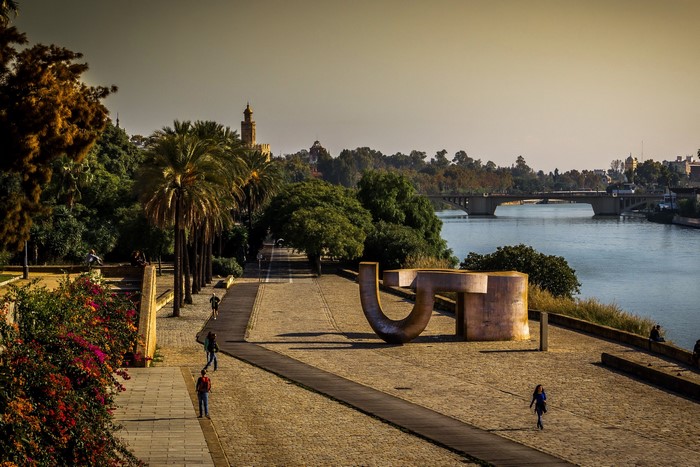 Seville, Spain: Guadalquivir River and Triana Bridge
