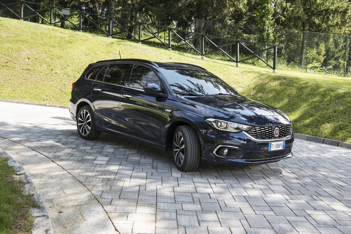 Dark Blue Fiat Tipo Station Wagon on Paved Driveway