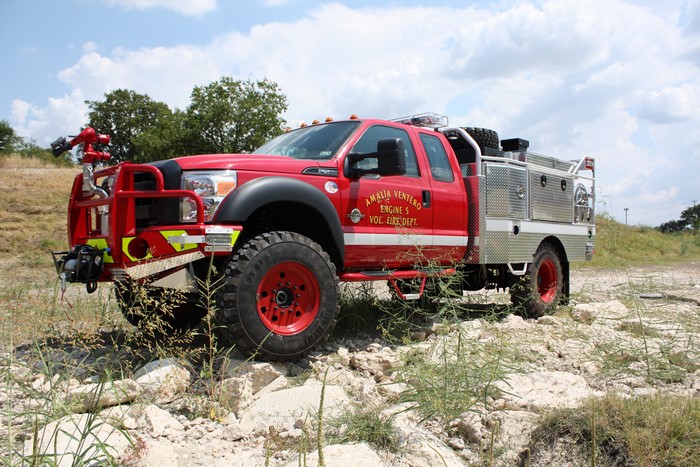 Red Skeeter Flat-Bed Type 5 Brush Truck