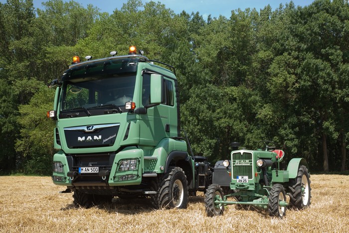 MAN Truck and Tractor in a Field