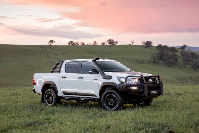 White 2018 Toyota Hilux Rugged pickup truck