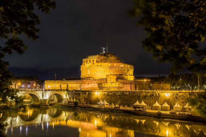Castel Sant'Angelo and Ponte Sant'Angelo at night