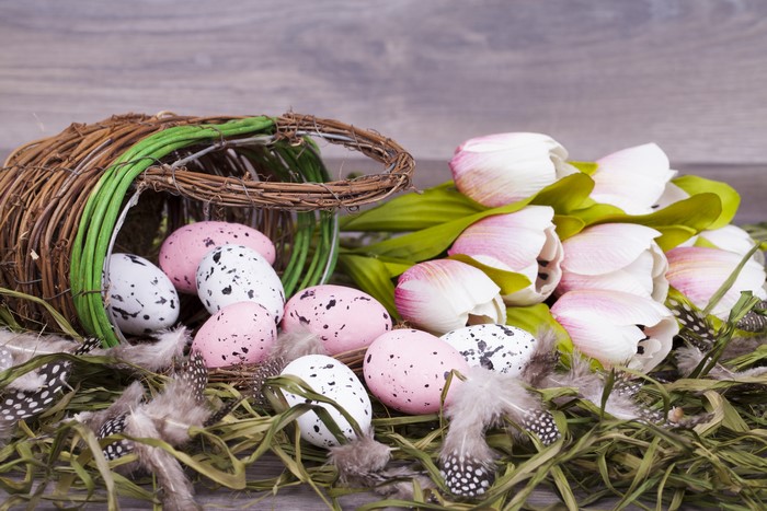 4K, 5K, 6K, 7K, Holidays, Easter, Tulips, Feathers, Wicker basket, Eggs ...