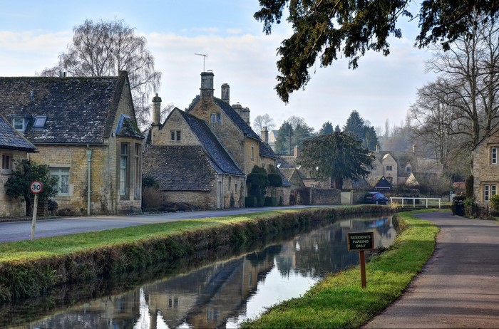 Lower Slaughter Cotswolds United Kingdom Houses River Street