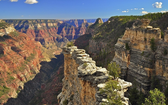 Grand Canyon National Park vista with rock formations