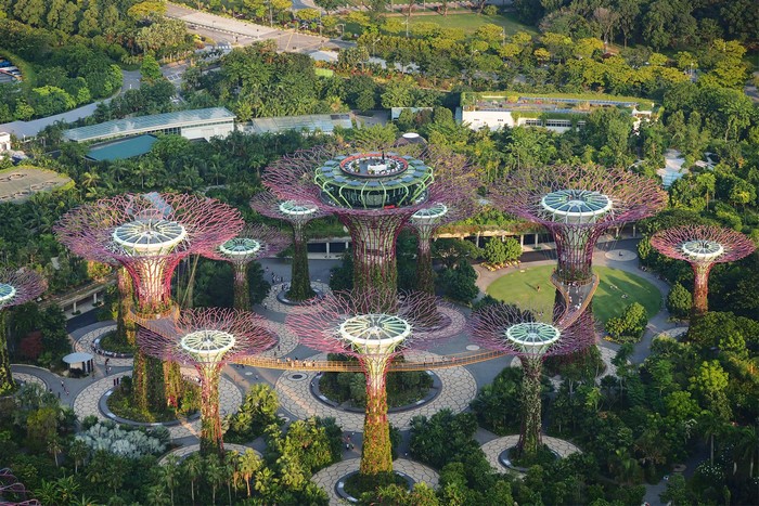 Gardens by the Bay, Singapore aerial view