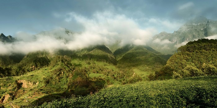 Mountains and Clouds in Madeira, Portugal
