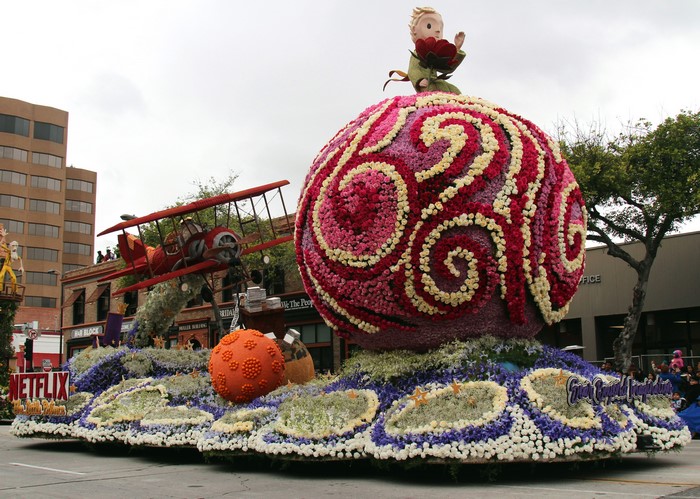 The Little Prince Float with Biplane and Netflix Logo