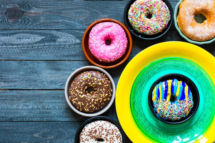 Assorted Donuts on Wooden Planks