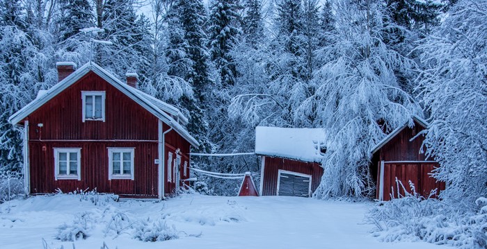 4K Winter Houses in Isokyla Ostrobothnia, Finland