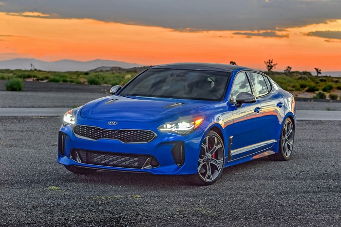 Blue 2018 Kia Stinger GT AWD at Sunset