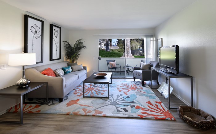 Living room with sofa and TV