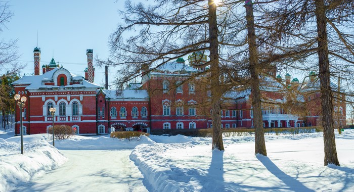 Sheremetev Castle Yurino Mari El Russia in Winter