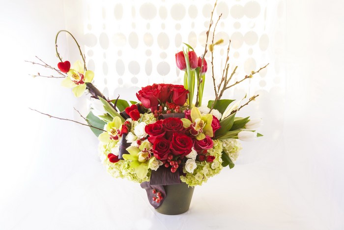 Bouquet of Roses, Orchids, and Hydrangeas