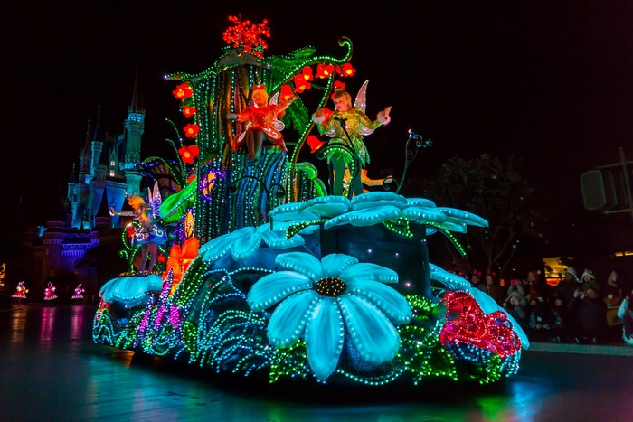 Tinkerbell and friends parade float at Tokyo Disneyland