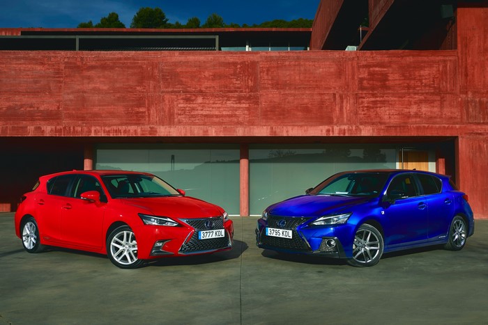 Two Lexus CT 200h cars