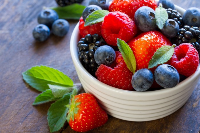 Bowl of Berries: Strawberries, Blueberries, Raspberries, Blackberries