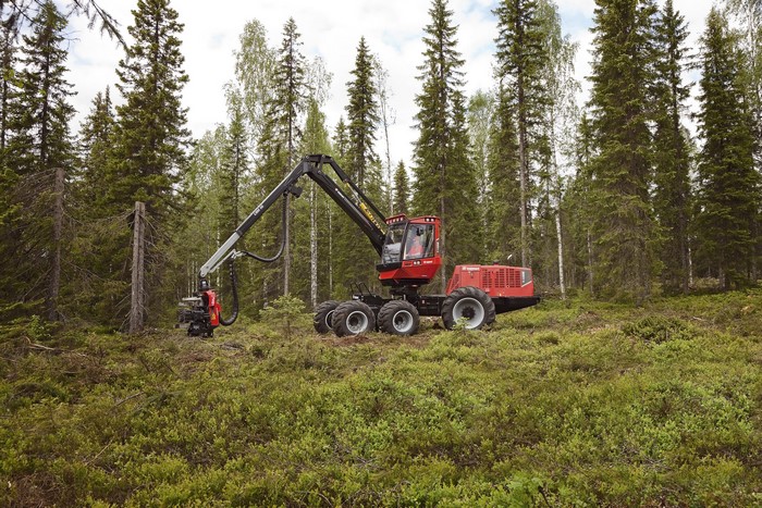 Valmet 901TX Harvester in a Spruce Forest