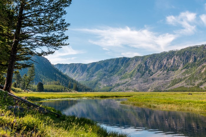 Yellowstone National Park Mountains and River
