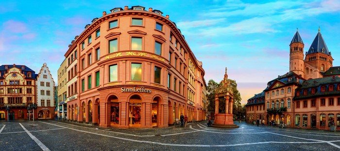 Mainz Cathedral and historic buildings in Germany