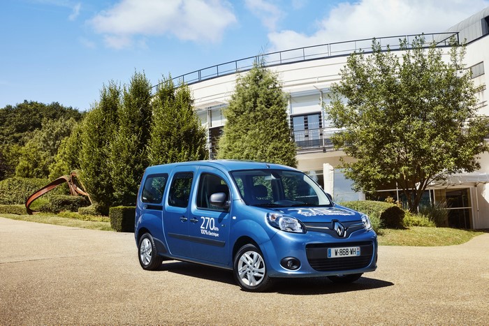 Blue Renault Kangoo Combi Maxi Z.E. electric van