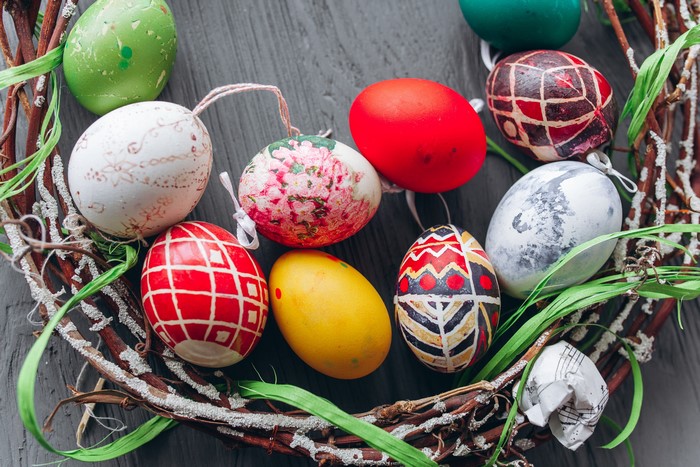 Easter Eggs on a Wreath