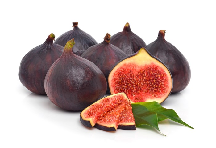 Common figs on a white background