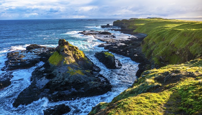 Phillip Island Coastline with Crashing Waves