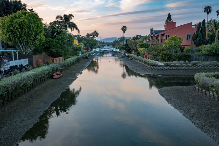 Venice Canals in Los Angeles at Sunset