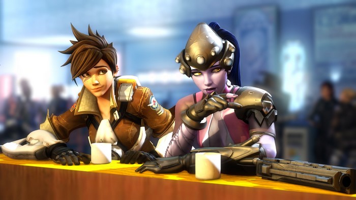 Tracer and Widowmaker in Overwatch Moment